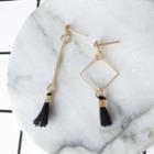 Non-matching Tassel Dangle Earring As Shown In Figure - One Size