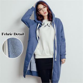 Kangaroo-pocket Long Hoodie