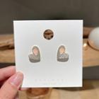 Heart Rhinestone Alloy Earring D679-1 - 1 Pair - Love Heart - One Size
