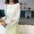 Long-sleeve Plain T-shirt / Sleeveless Plain Dress
