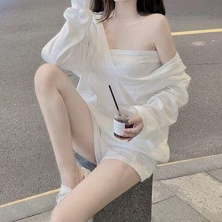 Long-sleeve Hooded Top / Shorts / Tube Top / Set