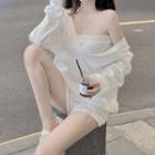 Long-sleeve Hooded Top / Shorts / Tube Top / Set