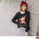 Lettering Star Print Top