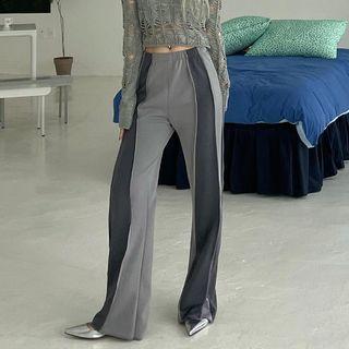 Low-waist Contrast Boot-cut Pants