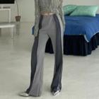 Low-waist Contrast Boot-cut Pants