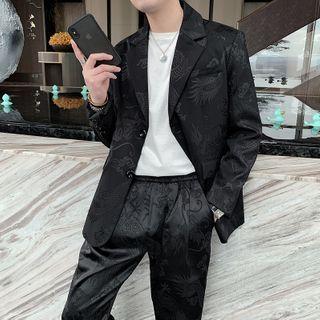 Set: Dragon Embroidered Blazer + Pants