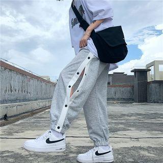Contrast Trim Button-up Joggers