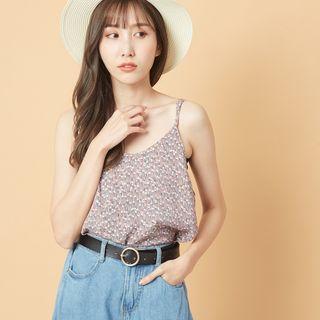 Floral Print Camisole Top Pink - One Size
