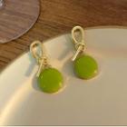 Knotted Drop Earring 1 Pair - Green & Gold - One Size