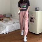 Short-sleeve Printed T-shirt / High-waist Harem Pants