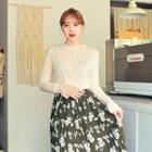 Round-neck Bell-sleeve Cardigan