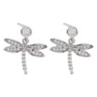 Sterling Silver Cz Dragonfly Studs