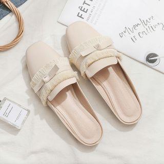 Fringed Trim Mules
