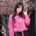 Strap-neck Puff-sleeve Blouse