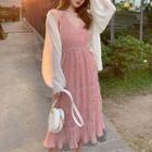 Sleeveless / Long-sleeve Ruffle A-line Chiffon Dress