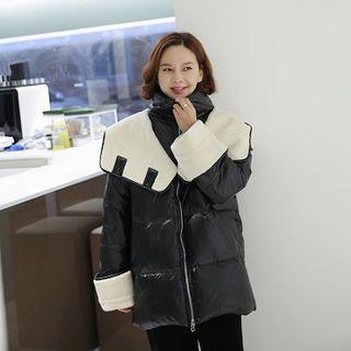 Capelet Goose Down Padding Jacket Black - One Size