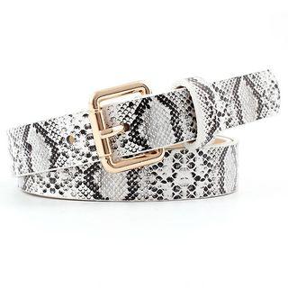 Snake Print Faux Leather Belt