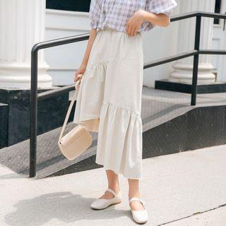 Asymmetric A-line Skirt Off-white - One Size