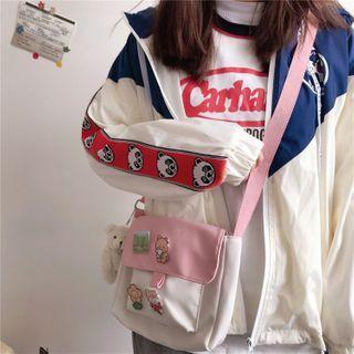 Embroidered Print Crossbody Bag