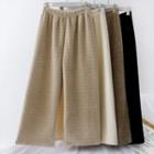 Elastic-waist Wide-leg Woolen Pants