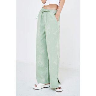 Slit-side Dyed Wide-leg Pants