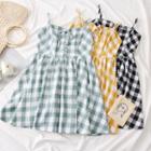 Lace-up Checked Mini Dress