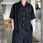 Short Sleeve Zip Pocket Shirt