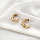 Layered Ear Stud 925 Sterling Silver - Gold - One Size