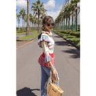 Frilled-detail Color-block Knit Top