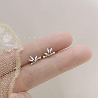 925 Sterling Silver Bamboo Earring 1 Pair - Earring - Bamboo - One Size