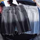 Distressed Ombre Denim Shorts