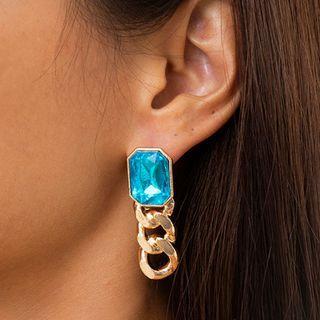 Rhinestone Chain Alloy Dangle Earring