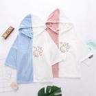 Elbow-sleeve Two Tone Hoodie