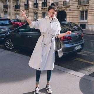 Drawstring Tie-waist Hooded Jacket