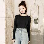 Long Sleeve Round-hem M Lange T-shirt
