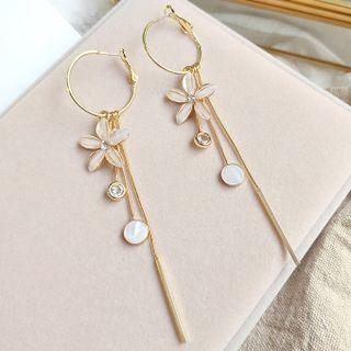 Flower Drop Earring 1 Pair - Almond - One Size