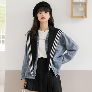 Sailor Collar Panel Denim Jacket