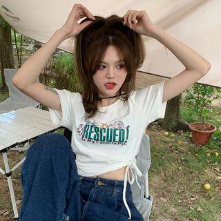 Drawstring Printed T-shirt