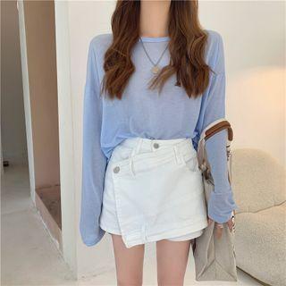 Long-sleeve Open-back Top / Skorts