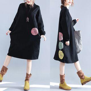 Print Pullover Dress Black - One Size