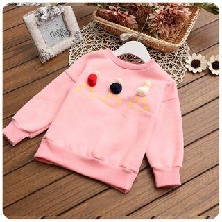Pompom Applique Pullover