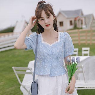 Floral Lace Cropped Blouse