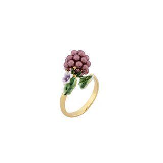 Flower Glaze Alloy Open Ring 1 Pc - Gold - One Size