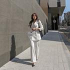 Office Look Pinstripe Blazer & Pants Set