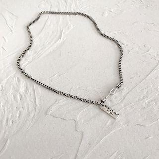 Lettering Pendant Alloy Choker Xl0437 - Silver - One Size