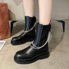 Chain Strap Platform Short Boots