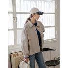 Plus Size Patch-pocket Button-up Jacket