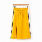 Drawstring-waist Side Slit Midi Skirt