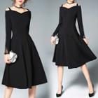 Off-shoulder A-line Plain Sheath Dress