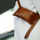 Faux Leather Ribbed Belt Bag